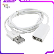 [Ft] White PVC Metal USB 20 Male to Female Extension Adapter Cable Cord 1m 3Ft