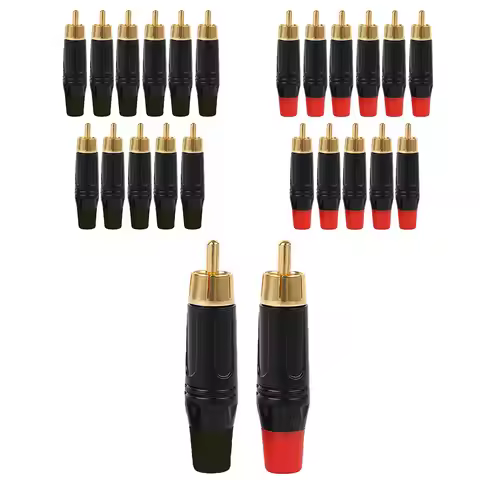 24K Gold Plated RCA Plug HIFI Audio Cable RCA Connector Hi-fi RCA Male Adapter Hi-Fi Audio RCA Conne