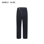 กางเกงยีนส์ทรงหลวมเอวกลาง RARELY ALIKE KITA 01 ทรงหลวม กระเป๋าหลายช่อง กางเกงยีนส์ทรงหลวมสไตล์ K11-1