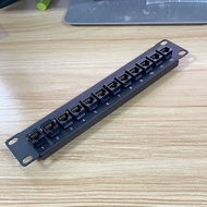 GENUG 12-Port CAT6 Shielded Patch Panel RJ45 10G Metal Housing Color-Coded Labeling for T568A and T5