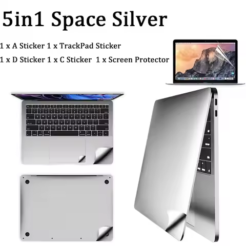5 in1 Full Body Protective Skin for MacBook Pro 16 Inch 2026-2021 M5 M4 M3 M2 M1 Pro Max A3428 A3429