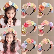 Children Headband Imitation Hairpin Hanfu Garland Hair Accessories Girls Flower Headband Ethnic Style Hanfu Cloth Flower Hair Accessories