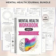 Mental Health Workbook - 6-In-1 Self-Care Journal With Mood Tracker, Emotional Learning Activities, 
