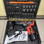 Mesin Bor Baterai Cordless Drill SET +Mata Bor JLD 12V (maktec,ryu,aeg