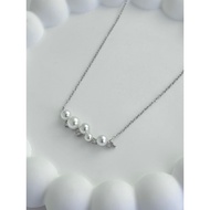AG SILVER Pearl s925 Sterling Silver White Gold Plated Necklace Chain Pendant