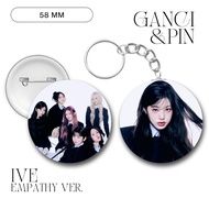 GANTUNGAN HOLOGRAM KEYCHAIN IVE PIN FOURHY 58MMKeychain KPOP KEYCHAIN UNOFFICIAL WONYOUNG LIZ REI