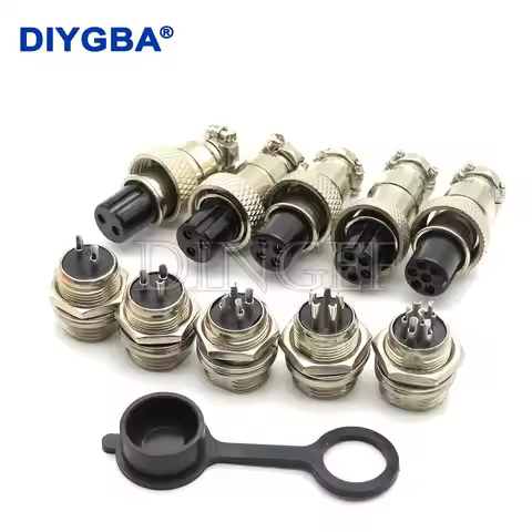1Set/lot GX12 2/3/4/5/6/7 Pin Male + Female 12mm L88-93 Circular Aviation Socket Plug Wire Panel Con