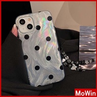 Mowin - For iPhone 11 15 Pro Max iPhone Case Silver Feather Luxury Holographic Laser Clear Case Soft TPU Black Dots Compatible with iPhone14 13 Pro max 12 Pro Max 11 XR XS 7 8Plus