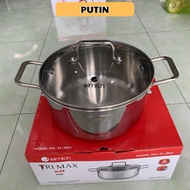 Elmich Trimax XR solid bottom stainless steel pot size 20cm-EL 3841 Suitable for All Families Genuin