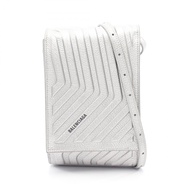 【二手】BALENCIAGA單肩包帶車載手機支架 693544 銀色皮革車載手機支架 男女通用 二手 A