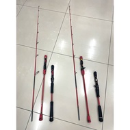 extra handle STRIKE 2 jig tempest 6kaki pe0.8-1.5 pe1-3 pe2-4 solid carbon bc/spinning rod kolam lau