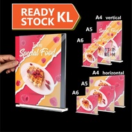 (Ready Stock KL) Transparent Display Stand/ T-stand (A4/A5/A6)| Display Board/ Menu Display/ QR Disp
