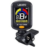 LEKATO AT-10A Rechargeable Clip-On Tuner 360° Color LCD ±0.5 Cent Precision For Guitar/Bass/Violin