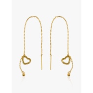 916 Gold Glittery Love Threader Earring