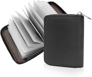 Credit Card Holder for Women Men, 22 Slots Wallet Men Portable Travel Leather Small Wallet with Zip