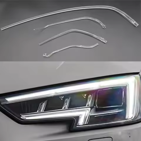 NEW Headlight DRL Tube Light Bars Acrylic tube LED Fiber For AUDI A4 B9 PA B10 2017 2018 2019