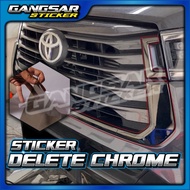 Sticker Delete Chrome / Delete chrome grill / Sticker Hitam Transparan