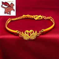 New Bracelet 916 gold bracelet Legit for Women Gold Luck ​Double Swan Bracelet