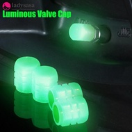 Ladysasa 4Pcs Car Luminous Valve Cap Dust-proof Decorative Tires Accessories Tyre Stem Covers Applic