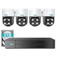 POE Camera System,【 4K NVR 5MP PoE Camera/Human Detection/300° Pan 90° Tilt】 3TB HDD CCTV Camera Sec