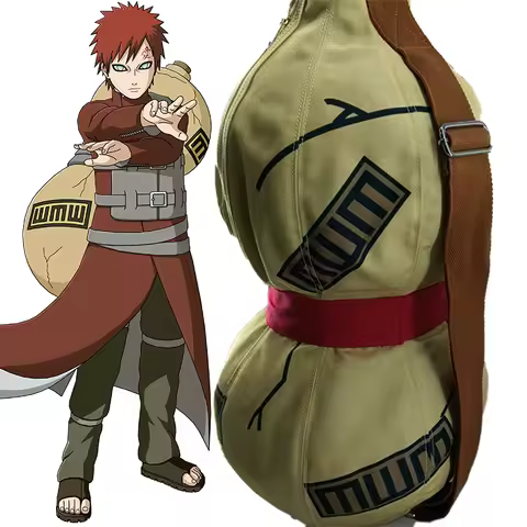 Cosplay Naruto Gaara Gourd Shape Backpack Canvas Prop Bag Uzumaki Anime Shoulder Satchel Bag Kid Fan