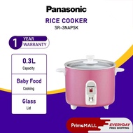 PANASONIC SR-3NAP Baby Rice Cooker 0.3L 0.16KG SR-3NAPSK Auto Cooking Small Baby Food Glass Lid Lightweight Periuk Nasi