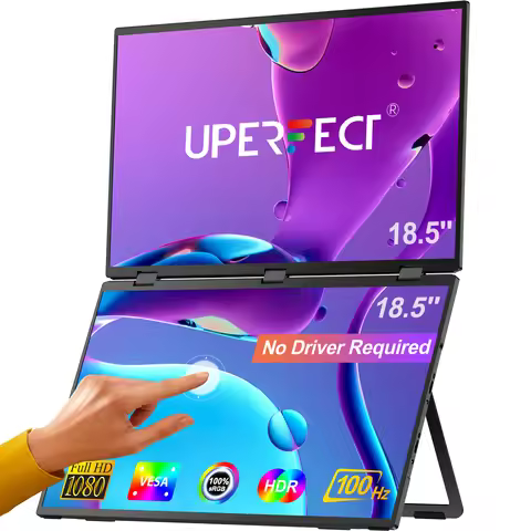 UPERFECT Delta Max Touch 18.5" 100Hz Stacked Monitor Laptop Touchscreen Folding Dual Mobile Computer