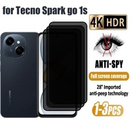 1-3 Pcs Privacy Tempered Glass For Tecno Spark Go 1S Anti-Spy Screen Protector For Tecno Spark 30C 2