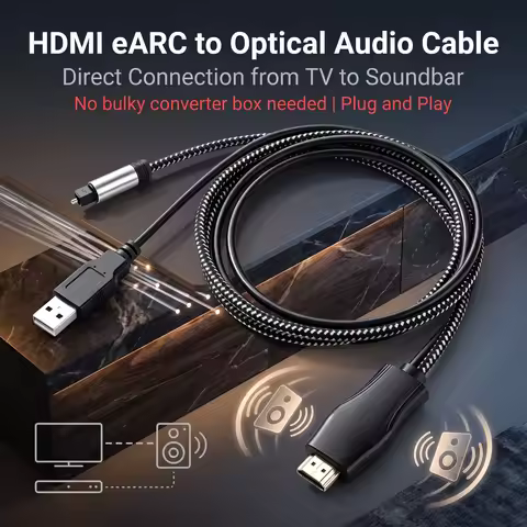 HDMI EARC ARC to Optical SPDIF Audio Extractor 2M USB Powered Digital Audio Converter Support 5.1 Su
