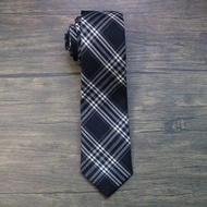 深藍色格紋羊毛西裝領帶/休閒獨特necktie