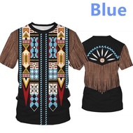 New Trendy 11 Styles Men's Summer 3D Print Indian Style T Shirts Retro Native Americans Indian Patte