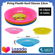 Piring Plastik Kecil 1 lusin Murah / Piring Saji Kue Mini Cantik