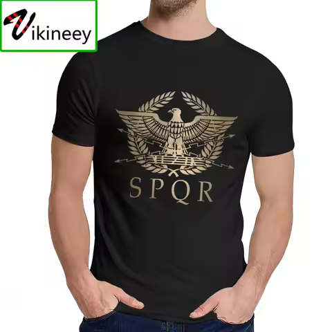 SPQR RoMan Empire Standard Shield Tee Shirt Crewneck Picture Custom Man's Retro Free Shipping US Siz