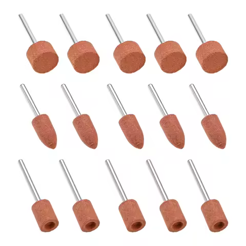 15pcs/set Deburring Grinding Sharpening Aluminium Oxide Grinding Stone Sanding Drill Bits for Dremel