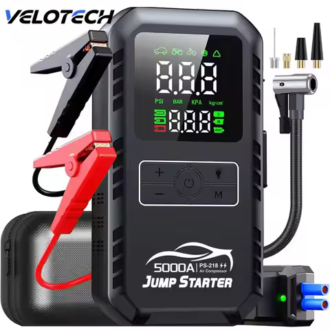 Car Emergency Jump Starter Device And Air Pump Combo Booster Car Battery Starter Power Bank Tire Inf