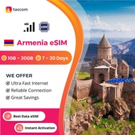 Armenia eSIM 7 to 30 Days Affordable Fast Data Instant Delivery