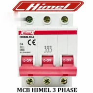 MCB 3 Phase 6A / 10A / 16A / 20A / 25A / 32A / 40A HIMEL (Standar SNI) - 6A