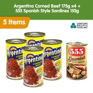 Argentina Corned Beef 175g Pack of 4 + 555 Spanish Style Sardines 155g