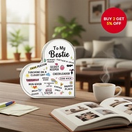 Bestie Heart-Shaped Acrylic Box - Transparent Keepsake Gift with Colorful Best Friend Quotes & Memor