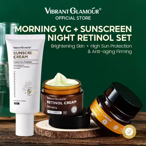 VIBRANT GLAMOUR Anti-Aging Sunblock Set Moisturizing Face Cream Sunscreen To Protect Against UV Rays