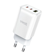 UVOLT หัวชาร์จเร็ว PD 65W Adapter Type C+USB-A น้ำหนักเบา พกพาง่าย รุ่น UVA65W-01