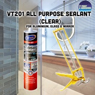 V-Tech VT-201 All Purpose Acetic Silicone Sealant (Clear) Gam Aquarium Gam Cermin Silicon Clear Akua