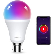 WiFi Smart Bulb Alexa Light Bulbs B22 Bayonet, BYSMAH 9W 850LM Dimmable White&RGB, Works with Alexa/