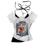 Tralalero Tralala Crop Top Corset - Gyaru Shoujo Y2K Gothic Girls Fashion 2025