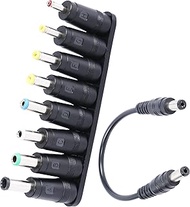 DC Power Adapter DC5521 Laptop Plug 5.5mm x 2.1mm Female to Male 8-in-1 Universal Connector Adapter 