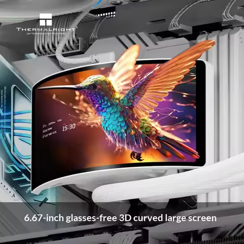 6.67" Curved OLED 360mm AIO Cooler, Custom Display for System Monitor, Thermalright RAINBOW VISION T