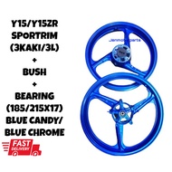 Y15ZR Y15 SPORTRIM 3L 3KAKI RIM BLUE CHROME BLUE CANDY FR 185X17 RR 215X17 FR 215X17 RR 350X17