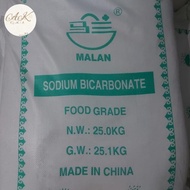 Soda Kue/Baking Soda/Sodium Bicarbonat/Ex Malan Food Grade-25kg/Karung