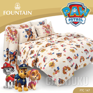 FOUNTAIN ชุดผ้าปูที่นอน (ไม่รวมผ้านวม) 3.5ฟุต 5ฟุต 6ฟุต ขบวนการเจ้าตูบสี่ขา Paw Patrol FTC147 สีน้ำต