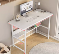 簡約現代辦公桌電腦桌(白架白色【雙層】)(尺寸:80*40CM)